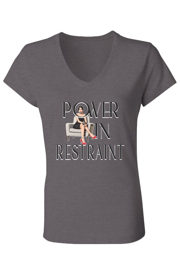 V Neck T Shirt Power in Restraint