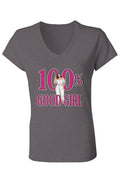 V Neck T Shirt 100 Good Girl