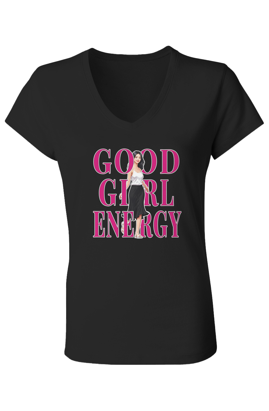 V-Neck T-Shirt - Good Girl Energy