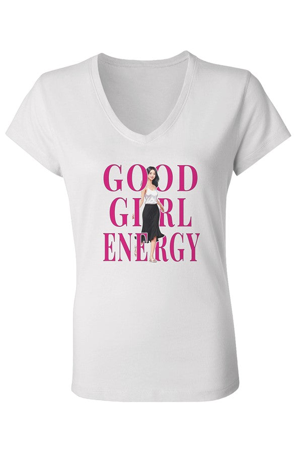 V Neck T Shirt Good Girl Energy