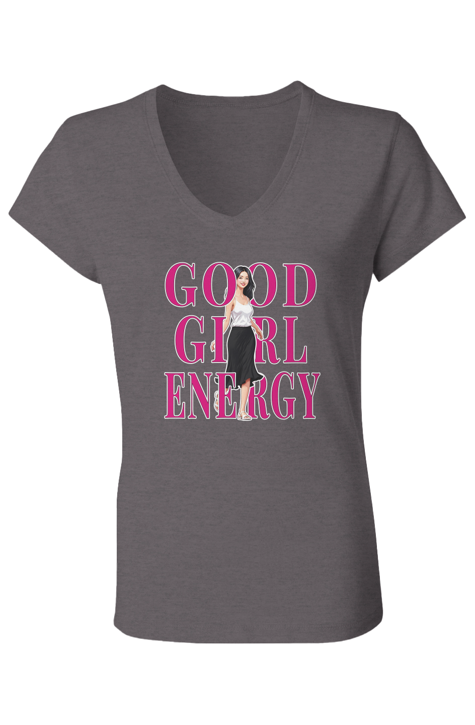 V-Neck T-Shirt - Good Girl Energy