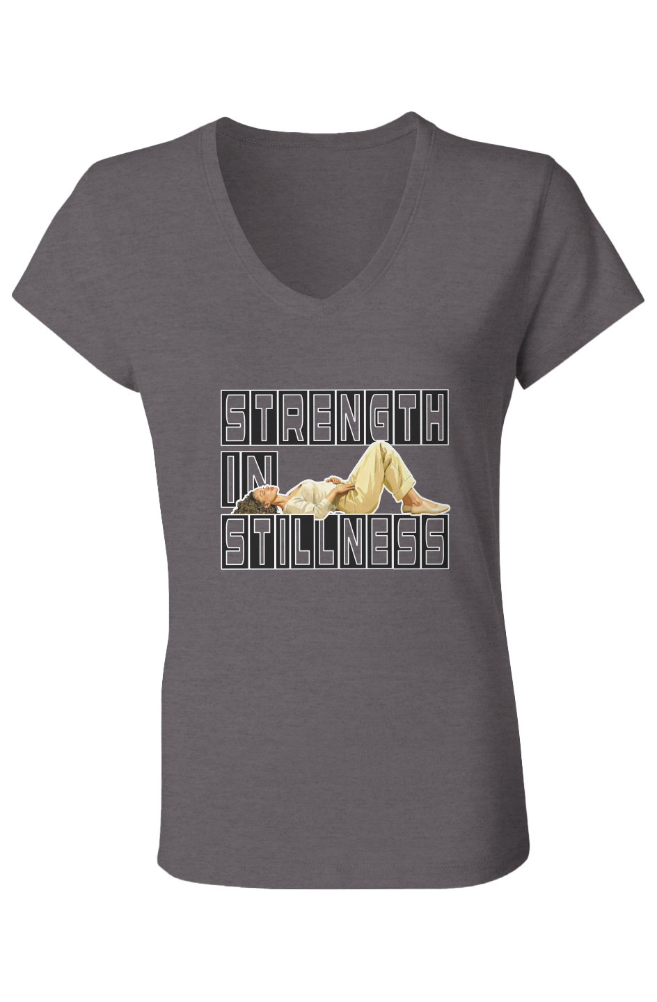 V-Neck T-Shirt - Strength in Stillness