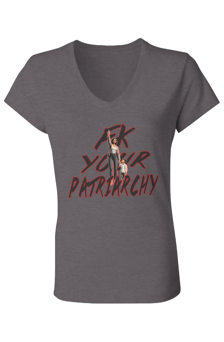 V-Neck T-Shirt - Fk Your Patriarchy