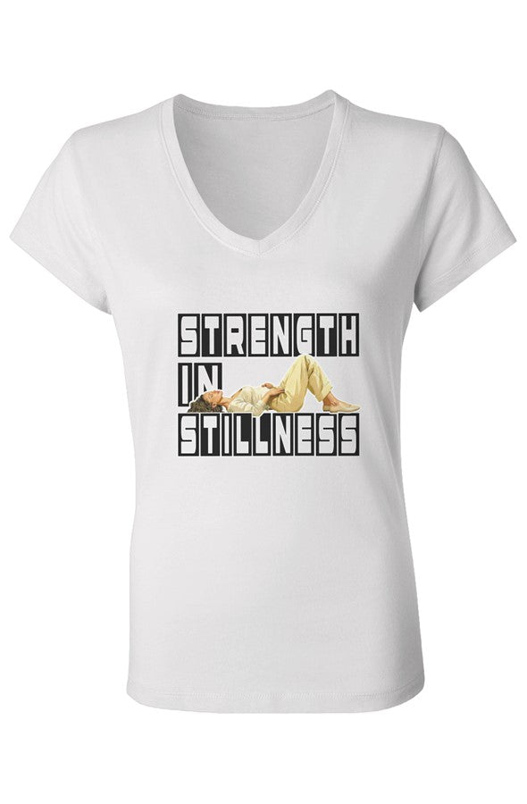 V Neck T Shirt Strength in Stillness