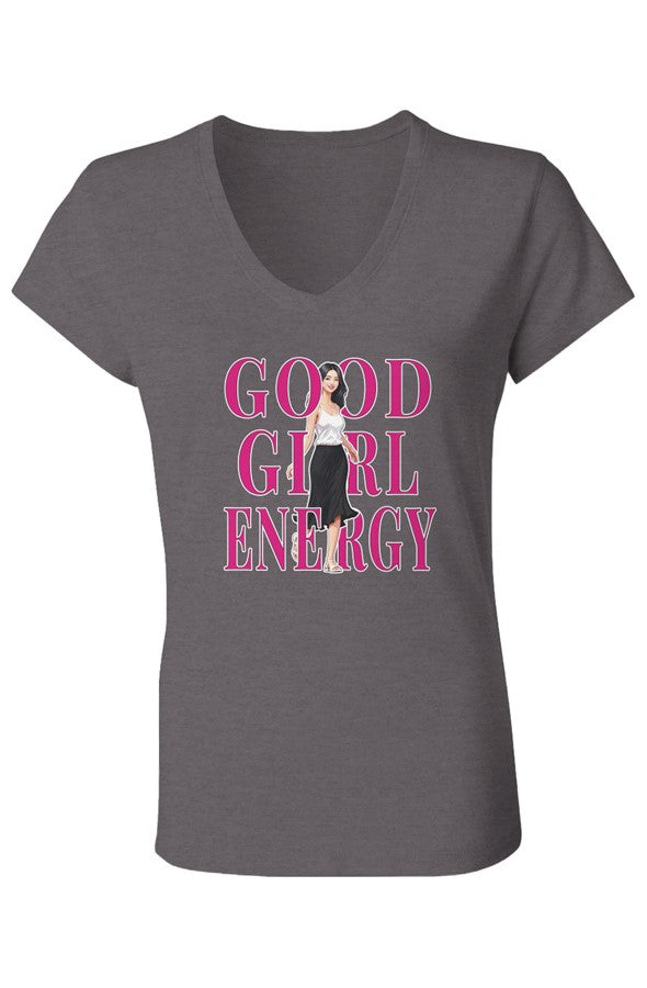 V Neck T Shirt Good Girl Energy