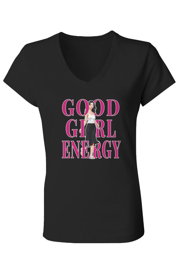 V Neck T Shirt Good Girl Energy