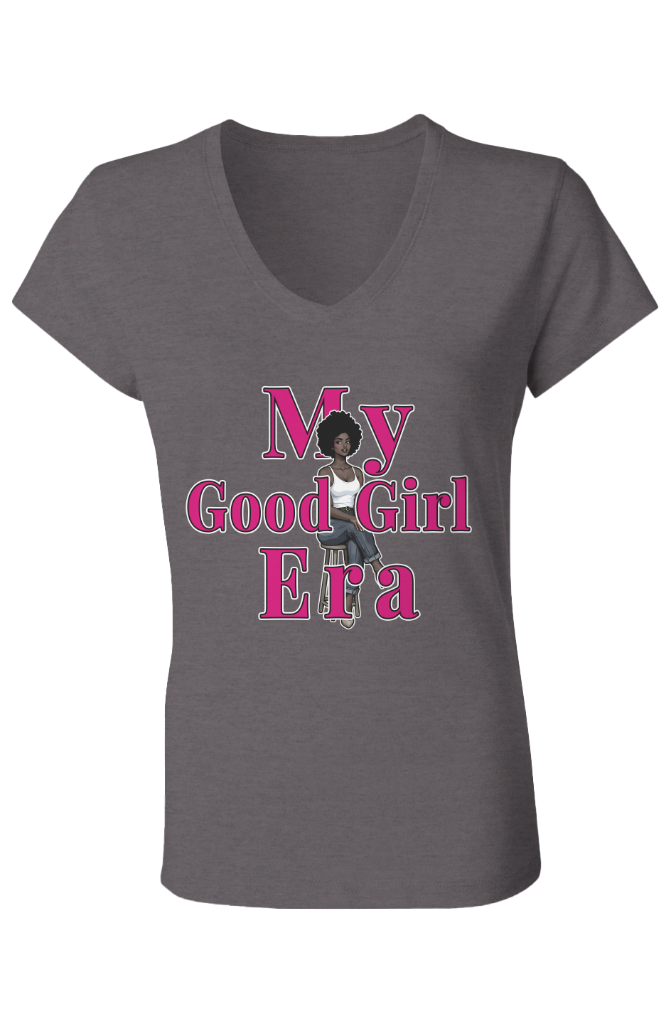 Ladies Jersey V Neck T Shirt