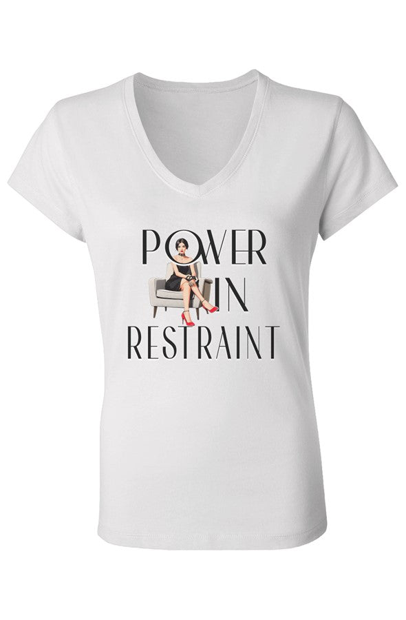 V Neck T Shirt Power in Restraint