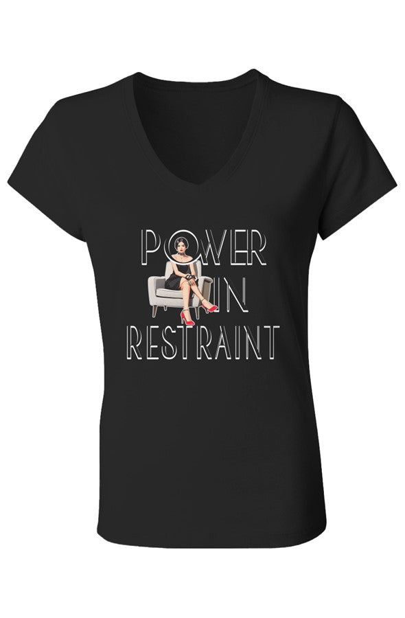 V Neck T Shirt Power in Restraint